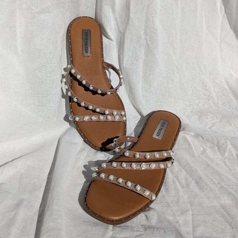 Steve Madden Zildam Pearl Sandals Size 8 Women